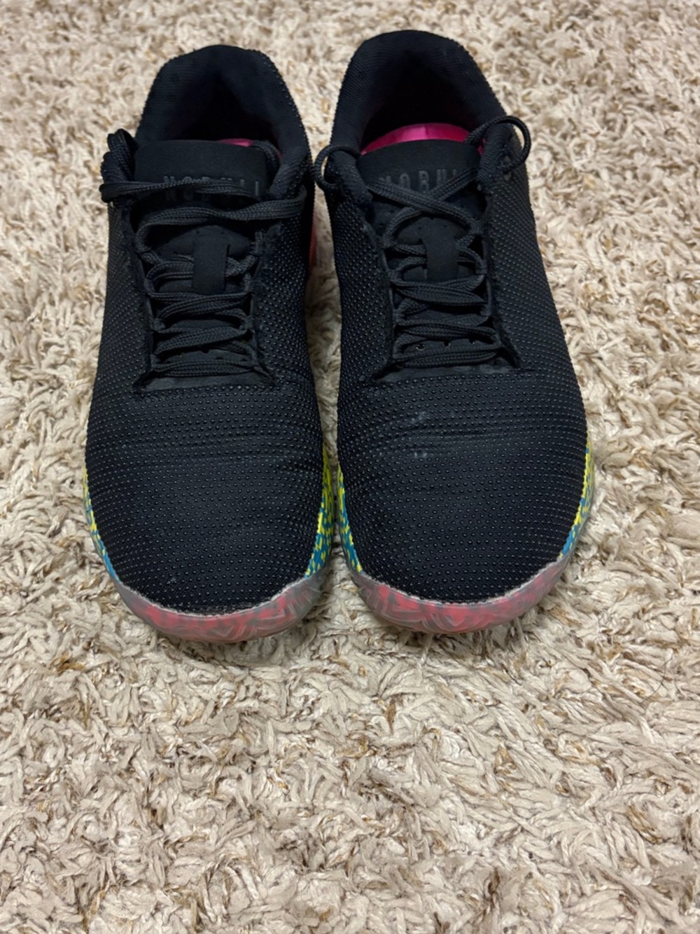 NOBULL Black Trainers with Neon Pixel Gradient Sole - Picture 2 of 4